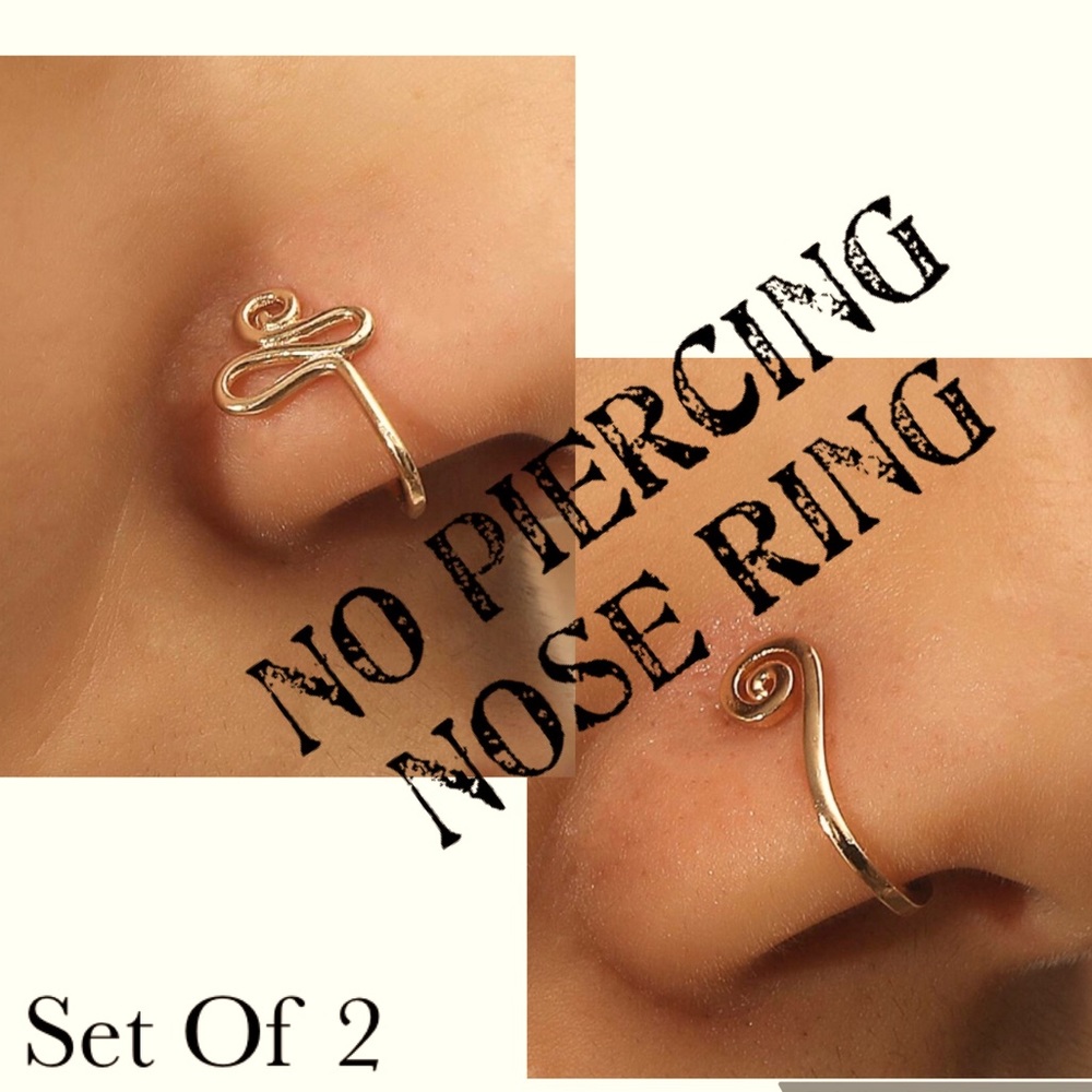 Set of 2 No Piercing Nose Ring